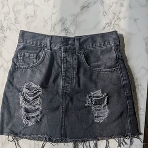 Distressed denim F21 skirt